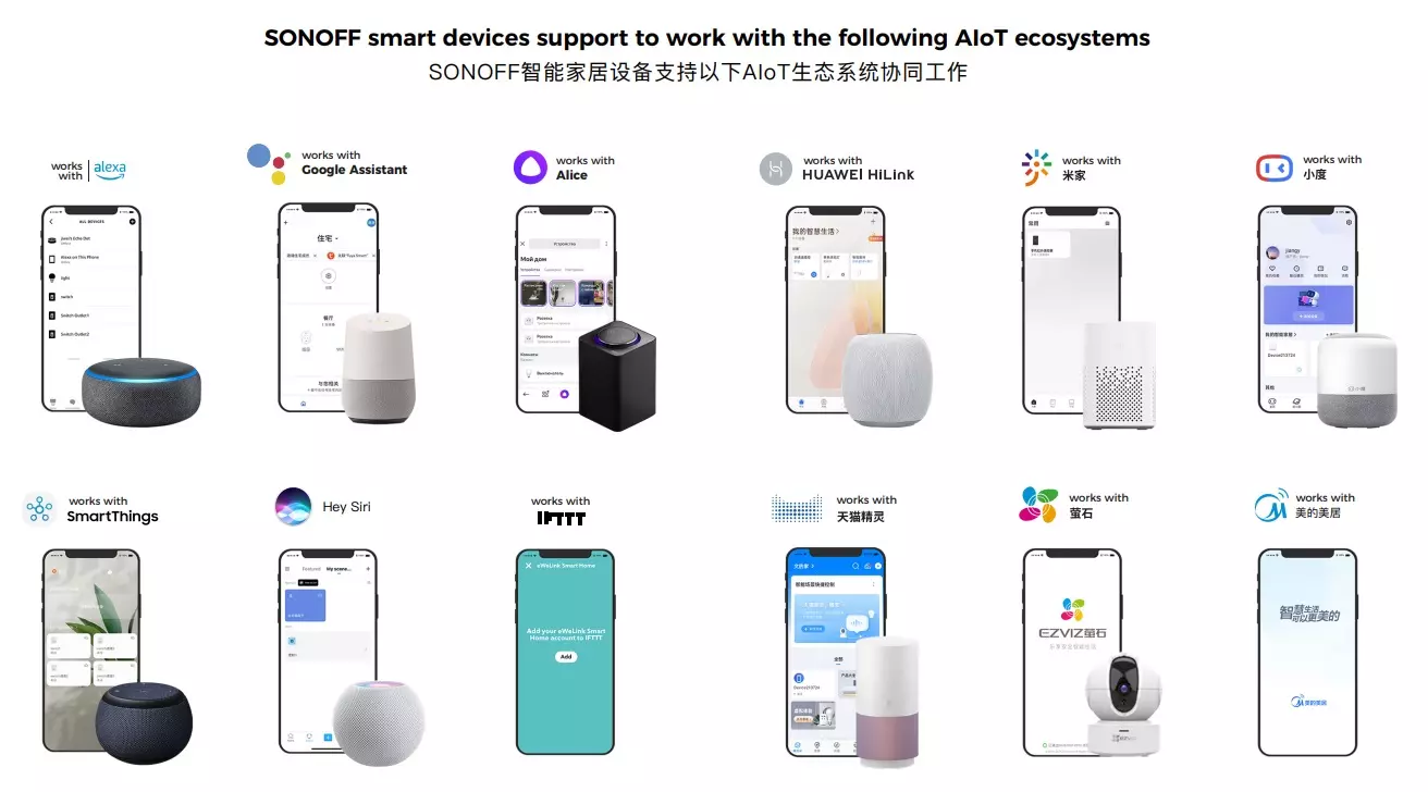 Sonoff hỗ trợ Google Assistant, Alexa, Siri